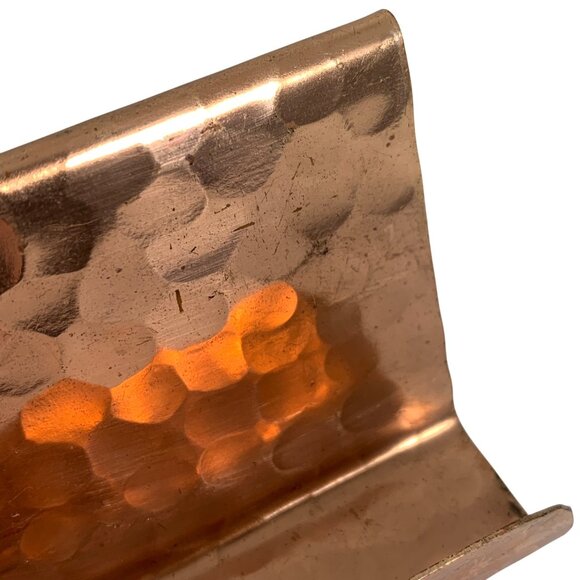 Hammered Copper Business Card Holders - Set Of 2 - Home Office Desk Accessory - Picture 5 of 11